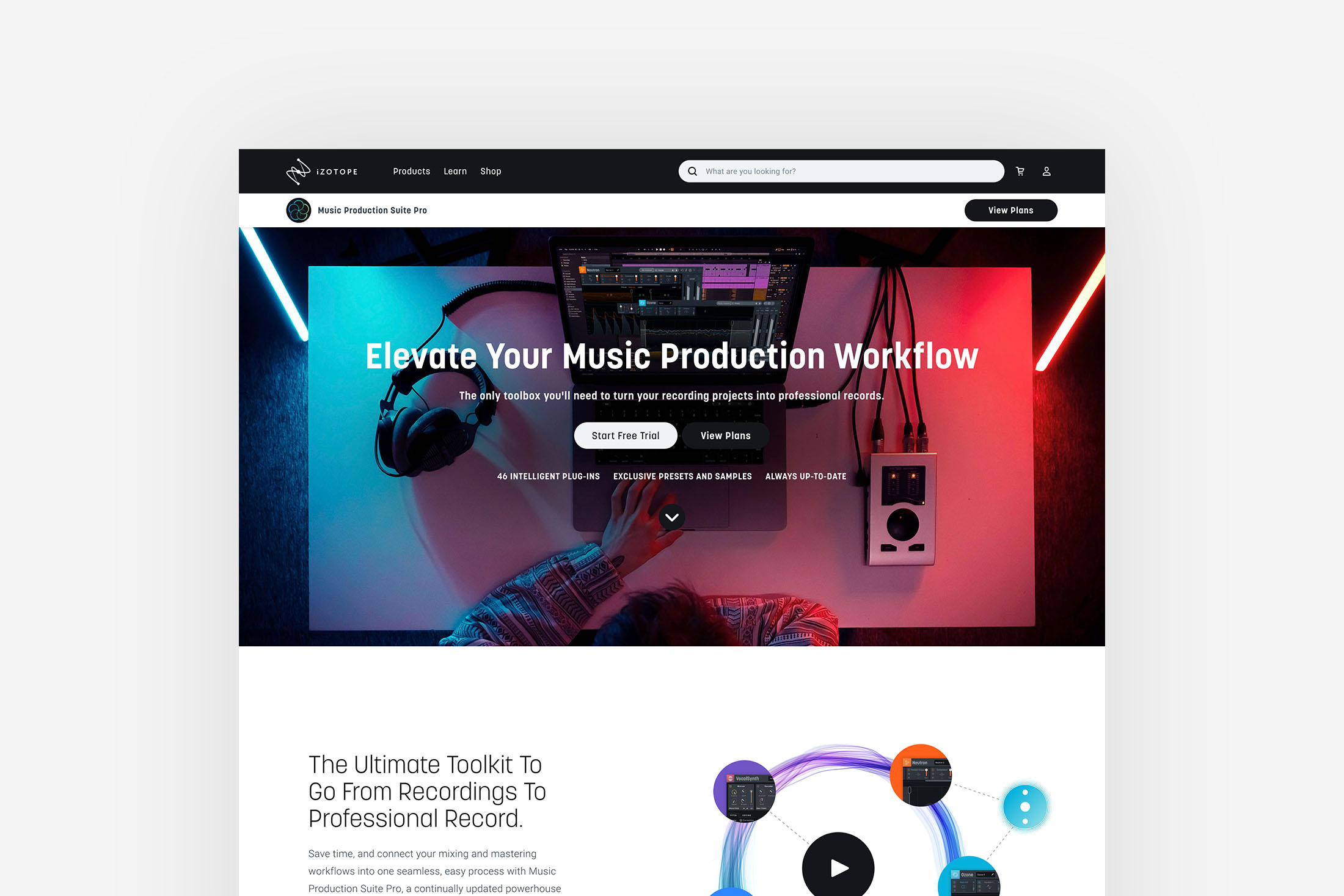 iZotope website design