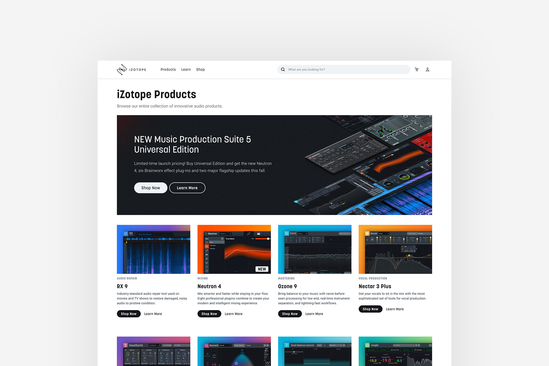 iZotope website design